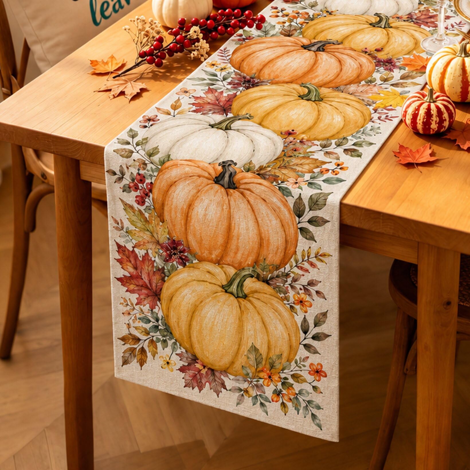 Linen Table Runner - Cadılar Bayramı Masa Örtüsü Vintage Gotik